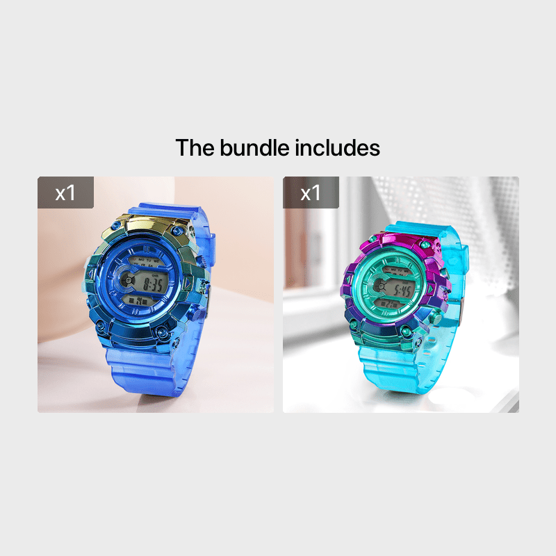 Transparent Strap Bright Gradient Student Watch