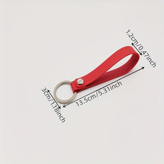 Solid PU Leather Bracelet Keychain Bag Charm Phone Lanyard Gift