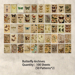 100 Sheets Vintage Scrapbook Papers Literary Plant Flowers Note Paper