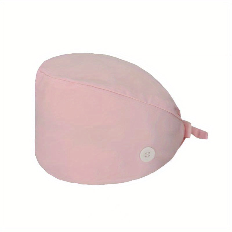 Solid Work Caps With Sweatband & Buttons Unisex Nurse Cap