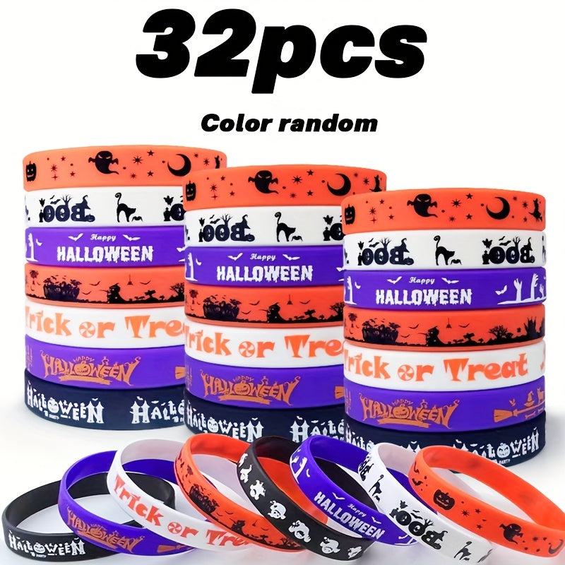 32pcs Halloween Party Silicone Bracelets Trick or Treat Decorations