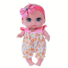 6 Inch Mini Reborn Dolls Soft PVC Toys Realistic Features Mixed Colors