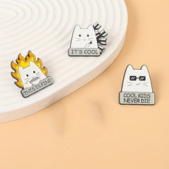 Funny Cat Enamel Lapel Pin Brooch for Men