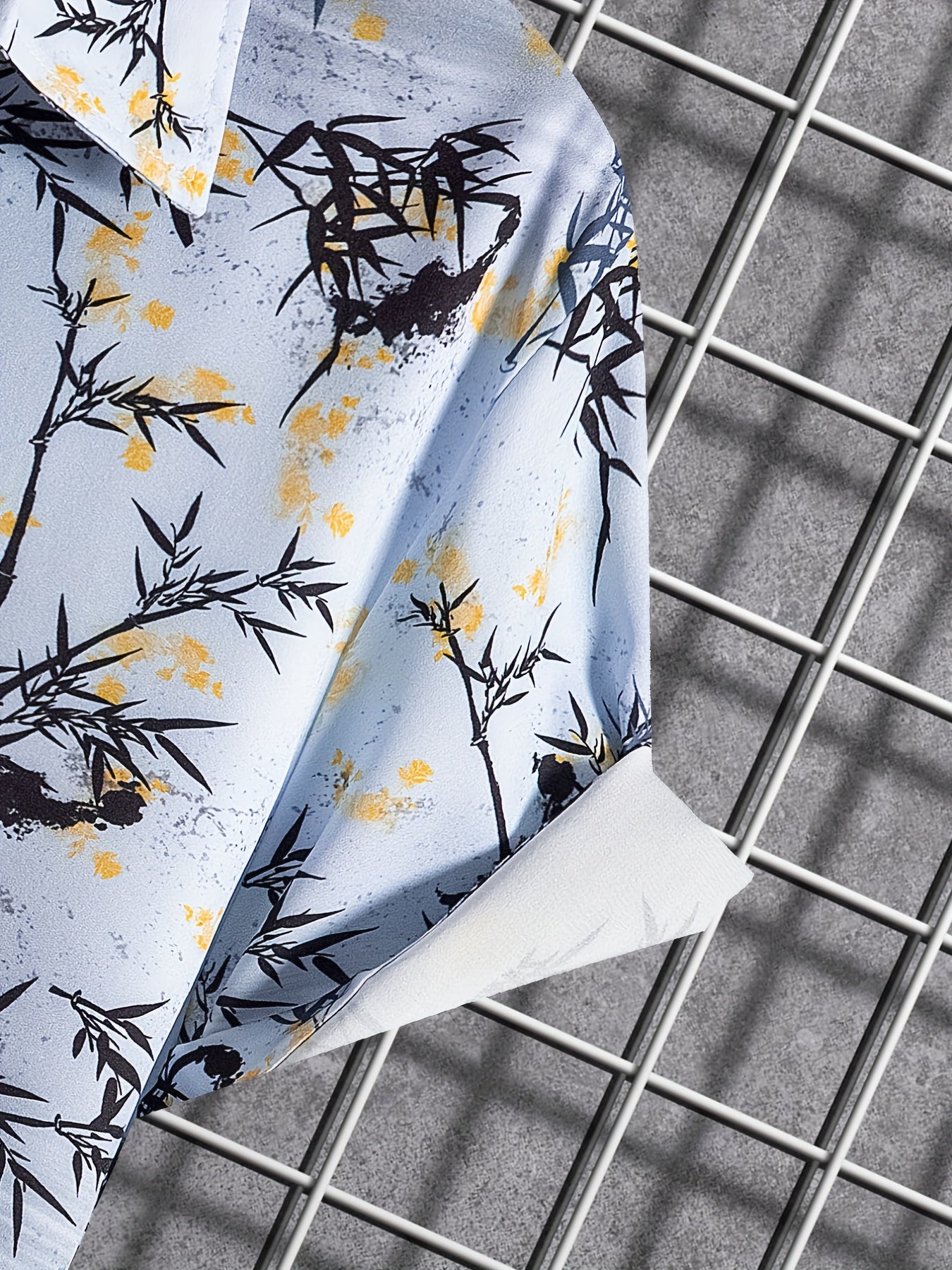 Bamboo Pattern Short Sleeve Hawaiian Shirt for Vacation