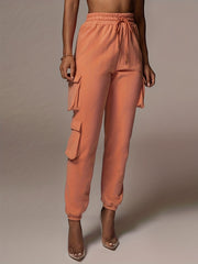 Drawstring Baggy Cargo Pants High Waist Casual Pants