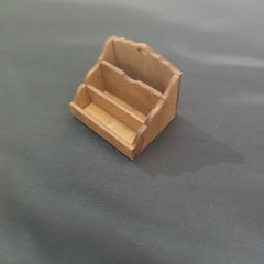 Wooden Bookshelf & Desk Set for Toy House Decor Study Scene Replica