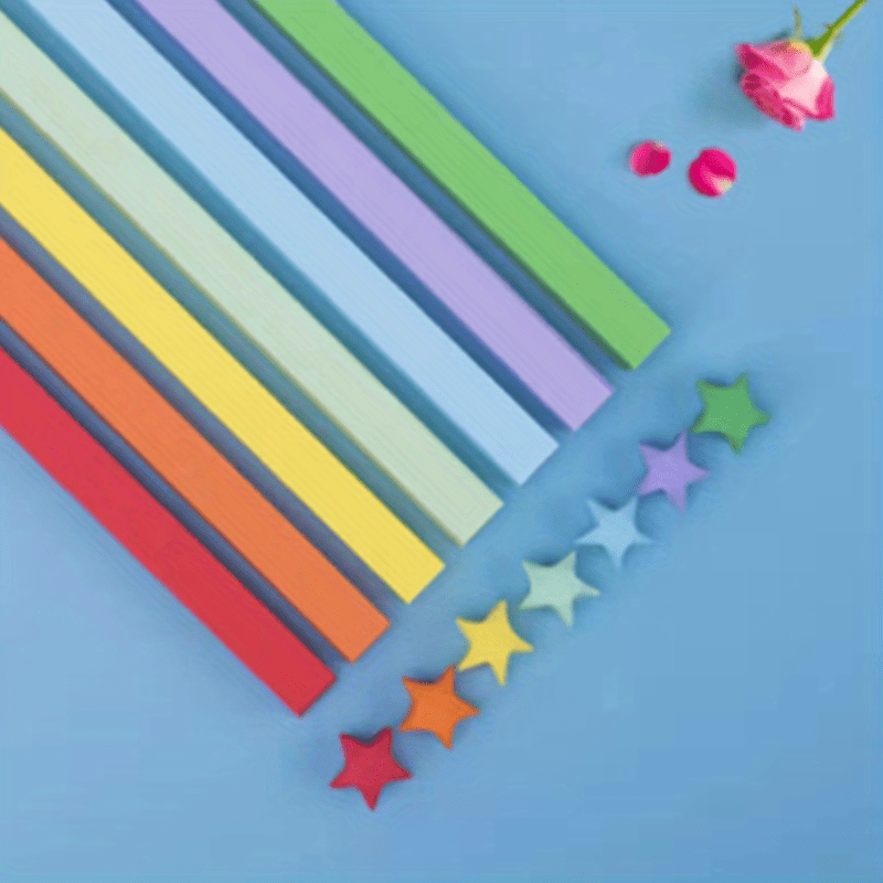 540 Origami Stars Paper Double Sided 7 Colors Rainbow Series
