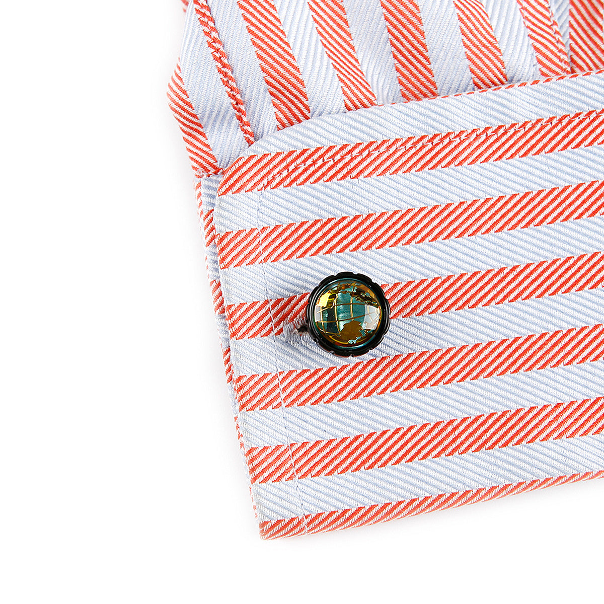 Round Men's Cufflinks Map Design