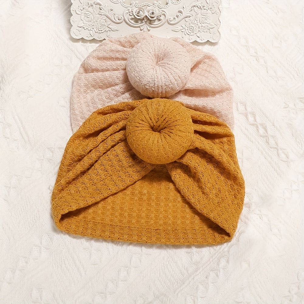 3Pcs Girls Plain Hat Turban Headwraps Elastic Soft Hat