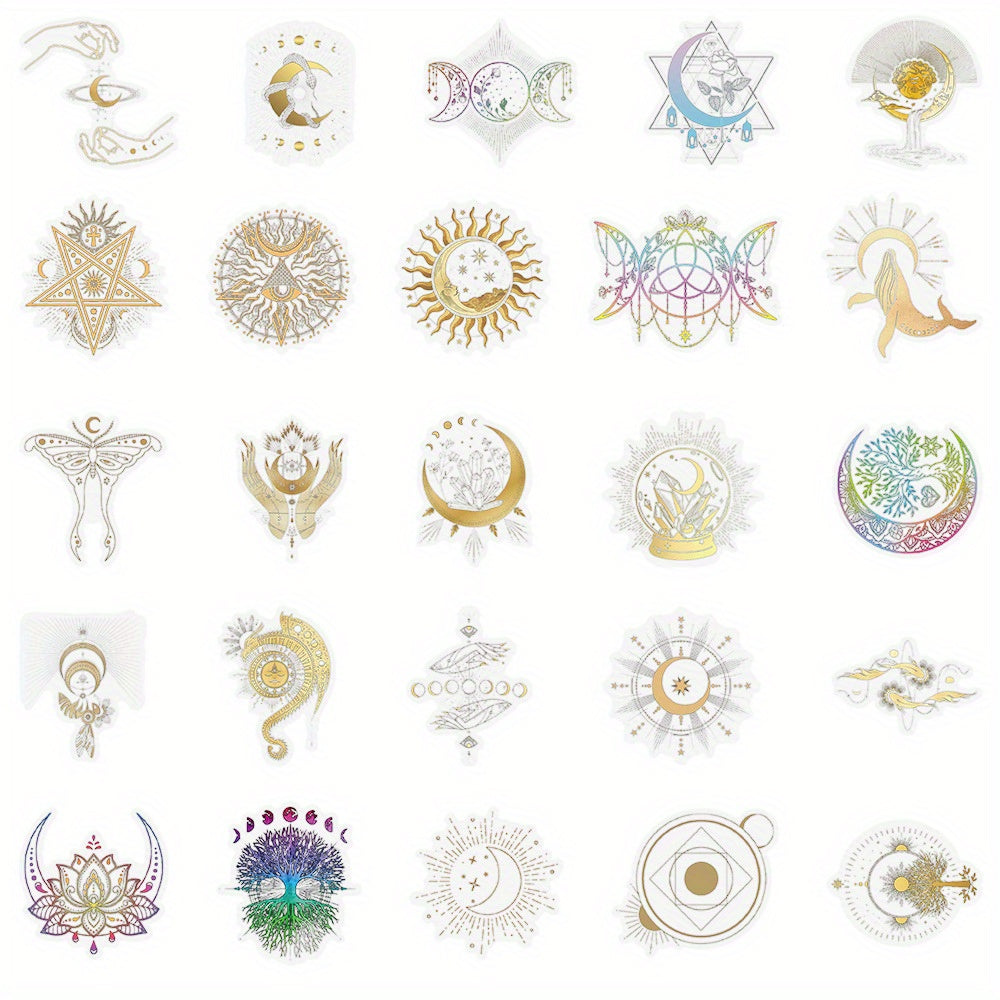 50pcs 2D Colored Laser Sticker Fun Pack for Bottles, Hats, Luggage