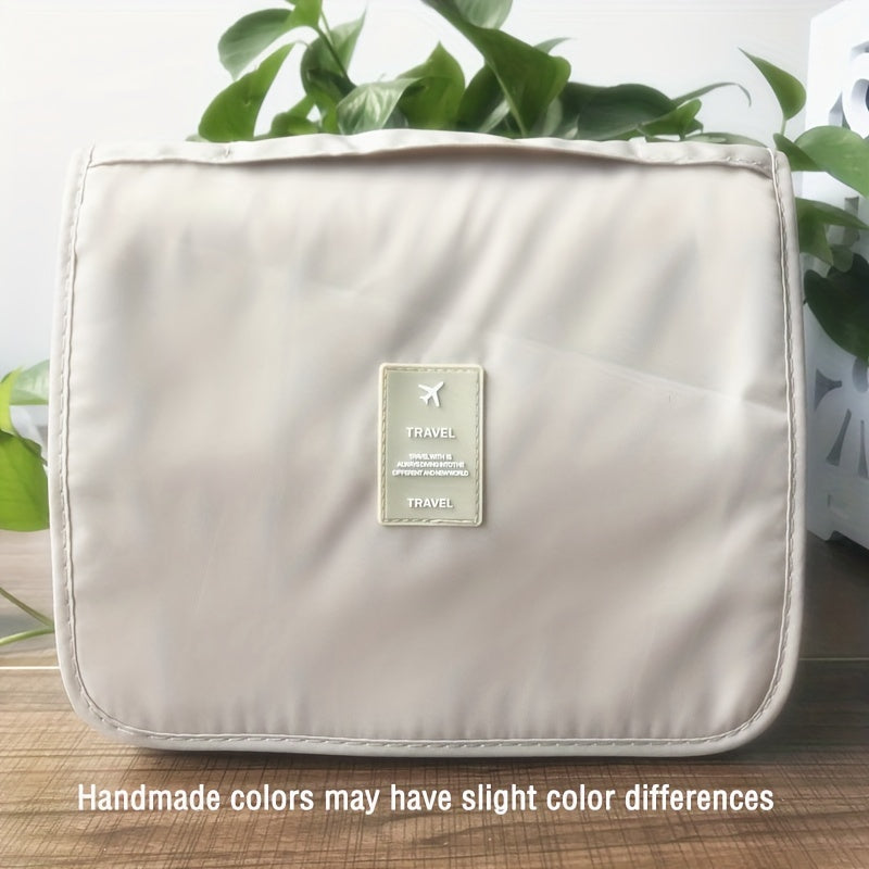 Portable Travel Toiletry Bag Waterproof Storage Mesh Pockets Hook Cosmetic Bag