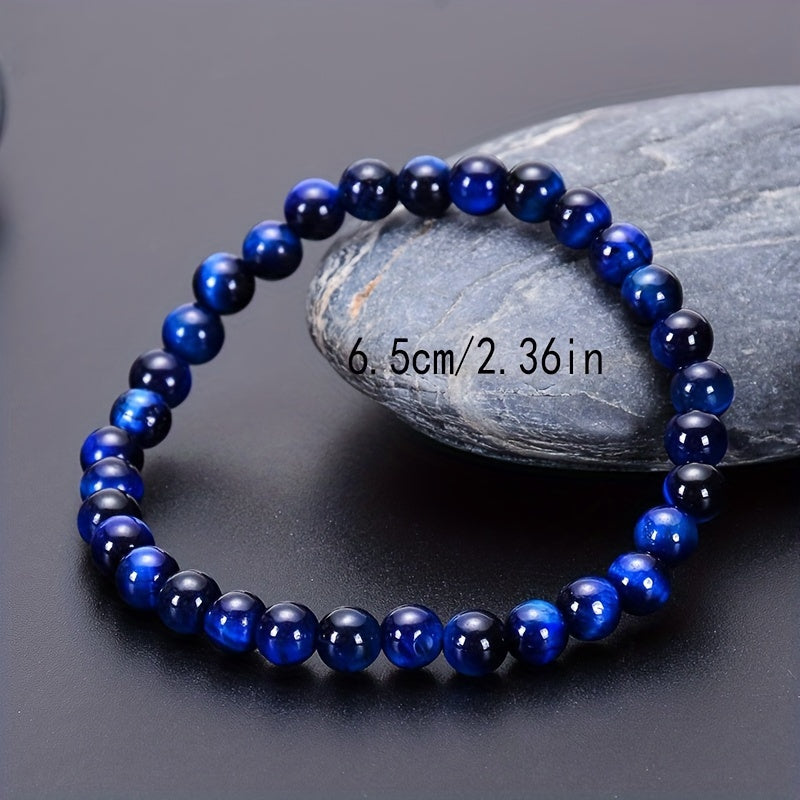 Tiger Eye Stone Bracelet Men's Jewelry 6 8 10MM DIY Hand String