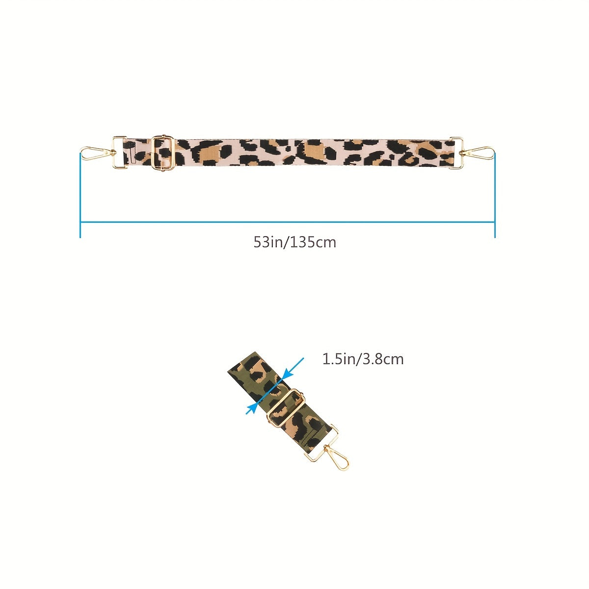 Leopard Pattern Bag Strap Wide Adjustable Replacement Crossbody Strap