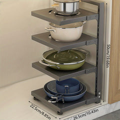 Adjustable Pan Organizer Rack For Cabinet Storage