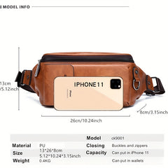 Men's Water Resistant Waist Bag Outdoor Crossbody Shoulder Bag