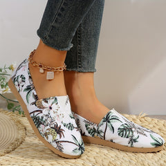 Floral Print Slip-On Sneakers Lightweight Non-Slip Shoes