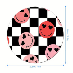 Happy Face Mouse Pad Non Slip Rubber Base for Laptop