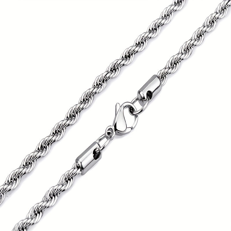 Hip Hop Spiral Chain Necklace Stainless Steel Vintage Necklace For Men