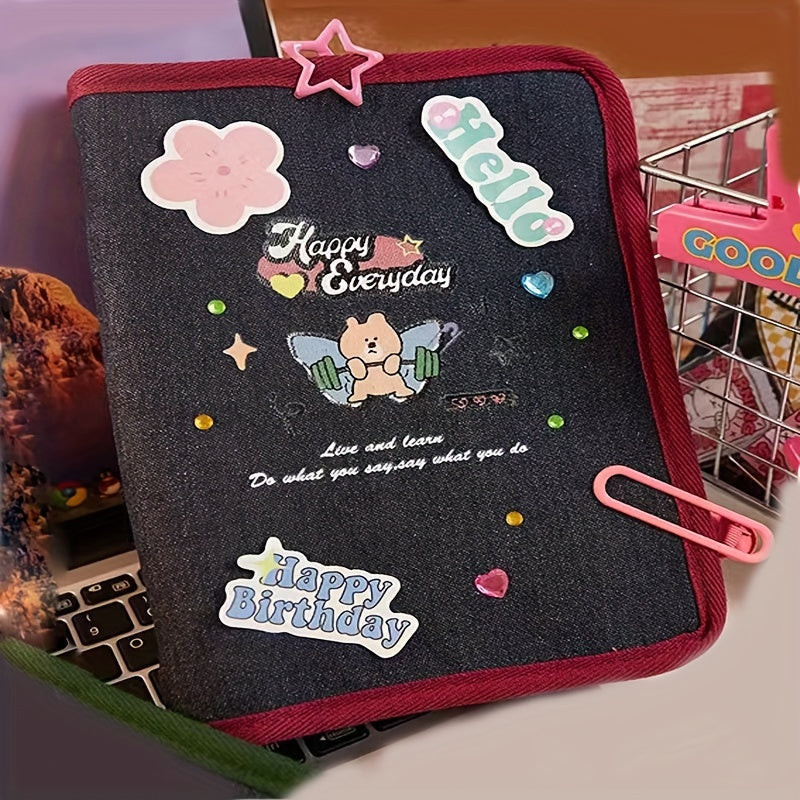A5 Retro Denim Journal Book Removable Good Looking Diary Notebook