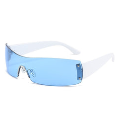 Y2K Rimless Sunglasses Women Cyberpunk Shades Glasses