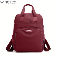 Preppy Style Laptop Backpack Solid School Bag
