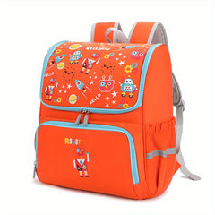 Orange Waterproof Lightweight Backpack for Students Children