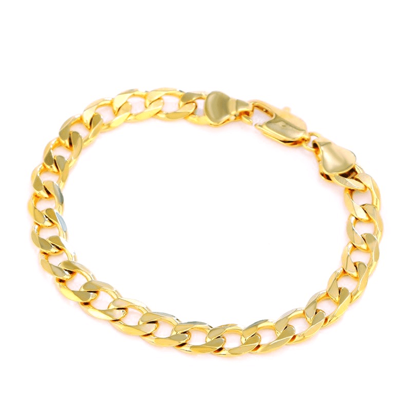 Men's 18k Plated Necklace Bracelet Set