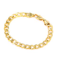 Men's 18k Plated Necklace Bracelet Set