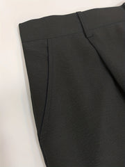  Solid Button Knee Length Elastic Waist Shorts