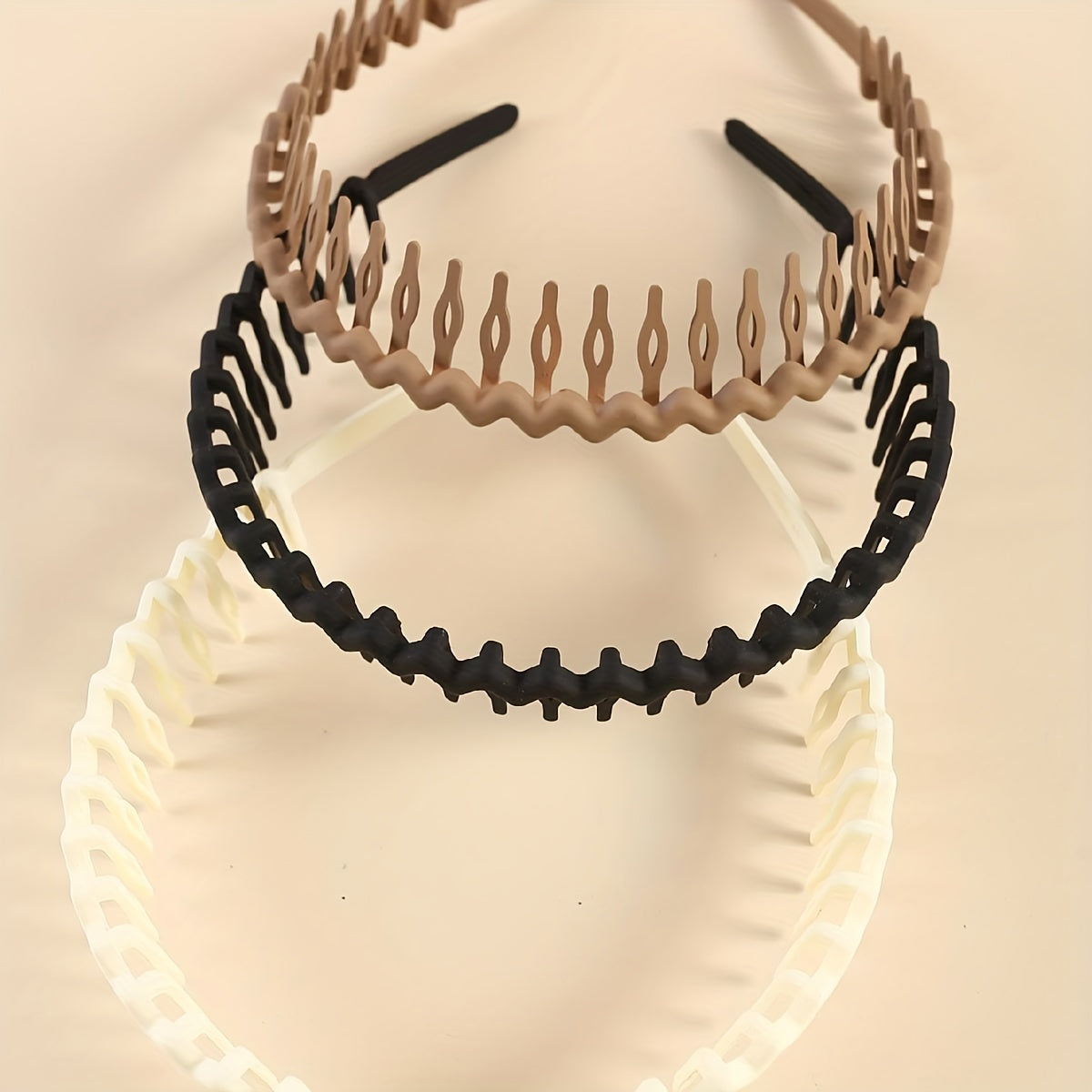 3pcs Nonslip Tooth Headband Wavy Head Hoop Hair Band For Women Girls