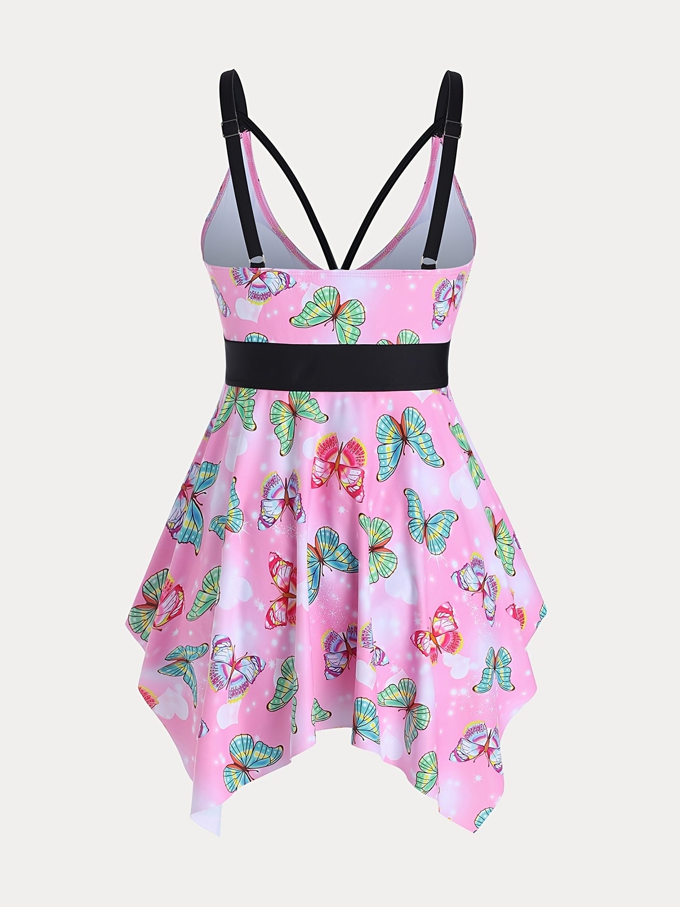  Y2k Butterfly Print Swimsuit Set - 2pc