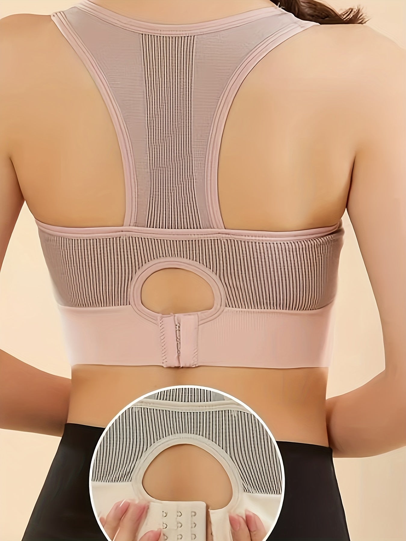 Zipper Sports Bra High Waist Shockproof