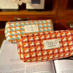 Rainbow Braided Pencil Case Large Capacity Beauty Bag