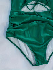  Lace Up One Piece Bathing Suit