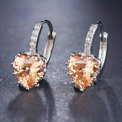 EMMAYA Golden Double Head Earrings CZ Rhinestone Jewelry