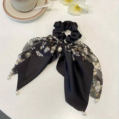 Floral Print Scarf Scrunchies Ponytail Holder Hair Accessories