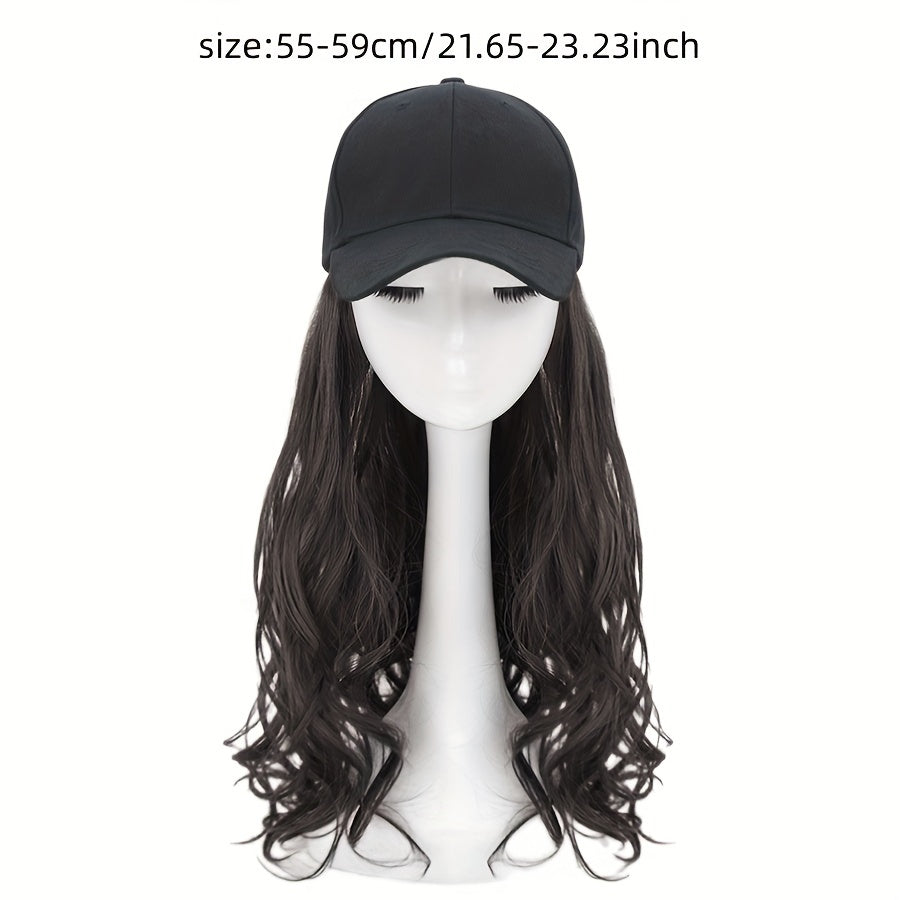 Baseball Cap With Hair Extensions Synthetic Wig Attached