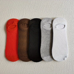 5 Pairs Argyle Textured Low Cut Ankle Socks Women's Stockings