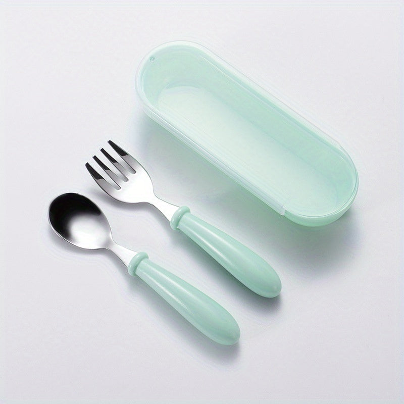 Personalized Kids Tableware Set Spoon Fork Storage Box