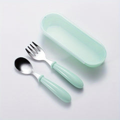 Personalized Kids Tableware Set Spoon Fork Storage Box