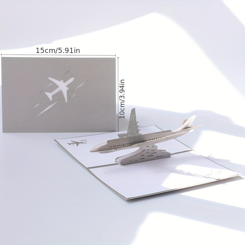 3D Pop Up Airplane Greeting Card for Birthday Graduation Wedding Anniversary