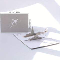 3D Pop Up Airplane Greeting Card for Birthday Graduation Wedding Anniversary