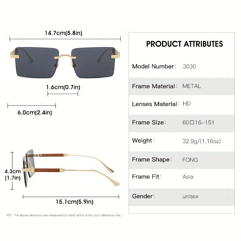 Men's Rimless Sports Sunglasses UV Protection