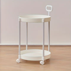 Cream Style Coffee Table Movable Cart Small Bedside Shelf