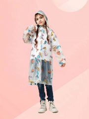 Girls Cartoon Raincoat Poncho for School
