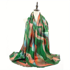 Cashmere Scarf Double Side Printed Shawl Long Hot Stamping Fringed Shawl Wrap