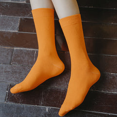 5 Pairs Crew Socks Cotton Solid Women's Stockings