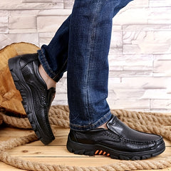 Men's Warm Slip On Leather Shoes for Traveling
