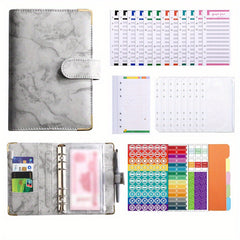 Marble Pattern Corner Protector Magnetic Buckle Notebook