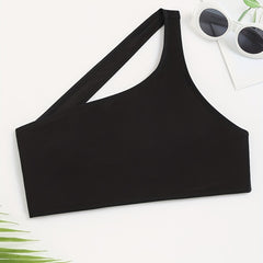 One Shoulder Strap Cami Top Hollow Out Crop Top Women's Lingerie